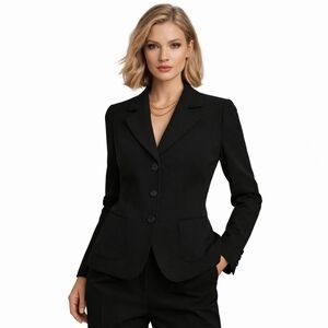 MAX MARA Cady Tailored Blazer Black Jacket Italy Office Business Capsule US 4 S
